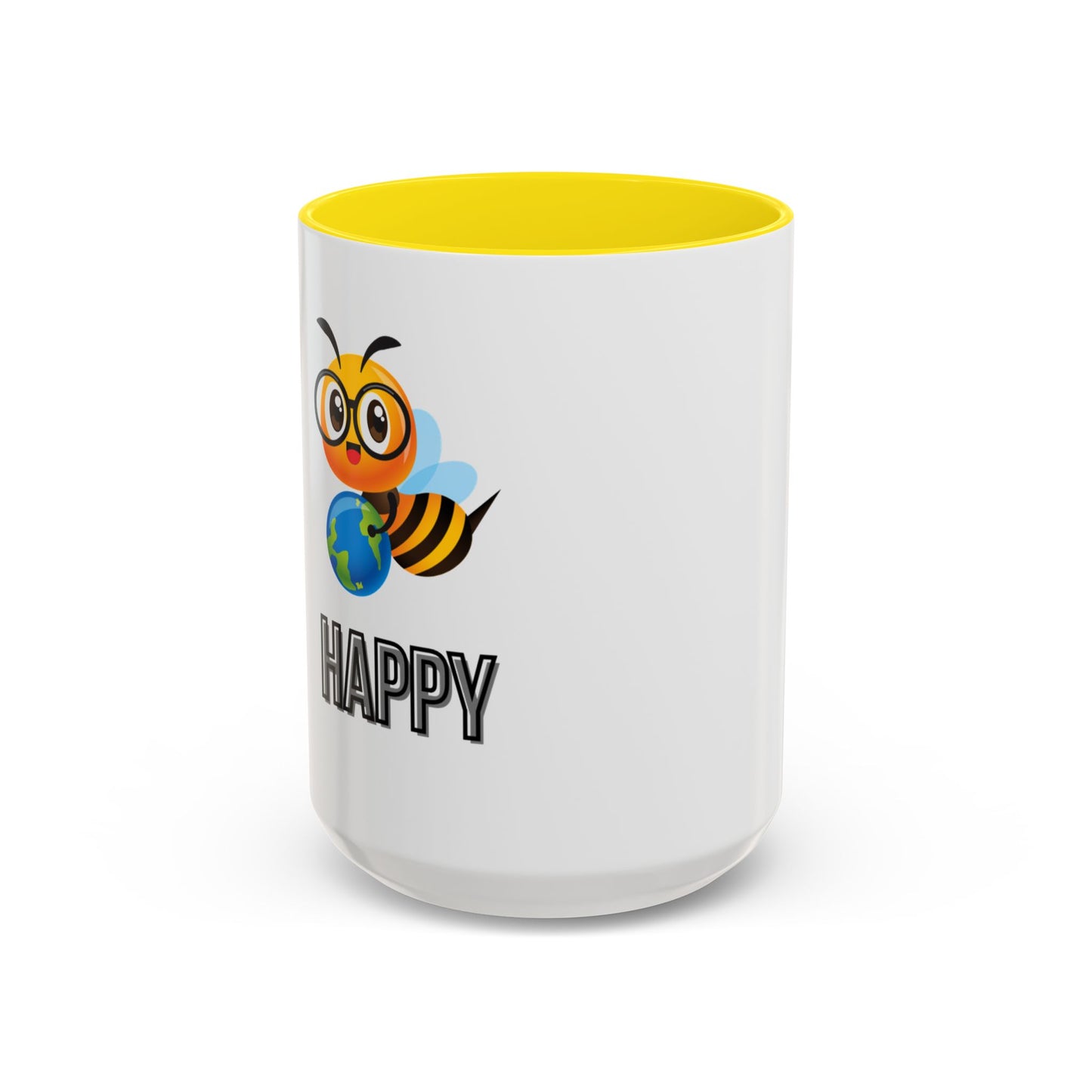 Cute "Bee Happy" Coffee Mug – 11 & 15oz Accent Mug for Nature Lovers