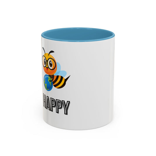 Cute "Bee Happy" Coffee Mug – 11 & 15oz Accent Mug for Nature Lovers